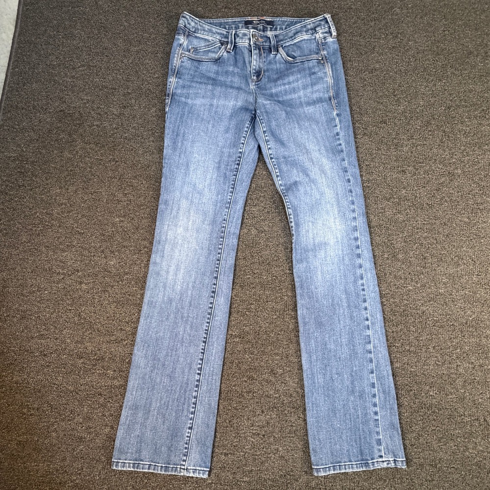 Tommy Bahama Jeans Womens 8 Medium Rise Dark Wash Blue Stretch Bootcut EUC